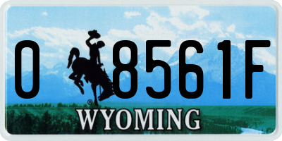 WY license plate 08561F