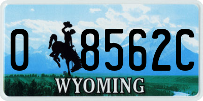 WY license plate 08562C