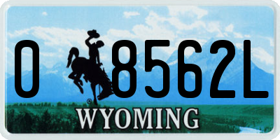 WY license plate 08562L