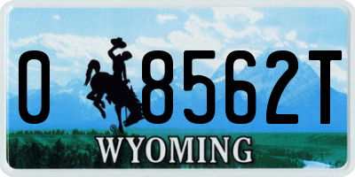 WY license plate 08562T