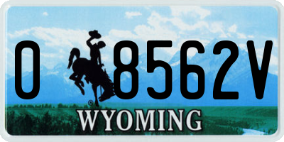 WY license plate 08562V