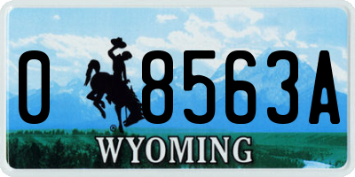 WY license plate 08563A