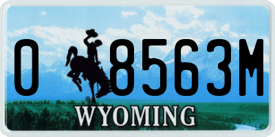 WY license plate 08563M