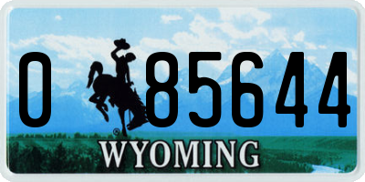 WY license plate 085644