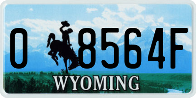 WY license plate 08564F