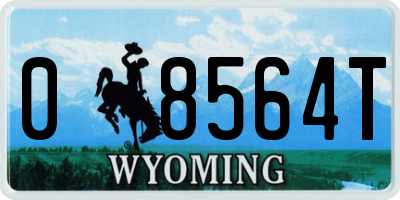 WY license plate 08564T