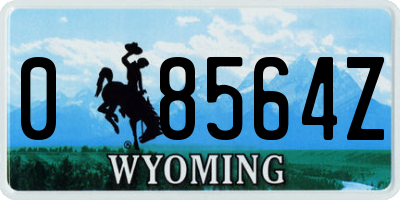 WY license plate 08564Z