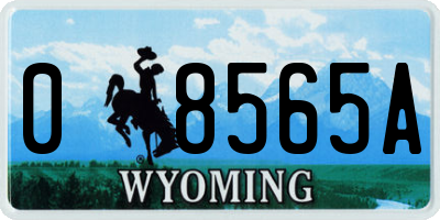 WY license plate 08565A
