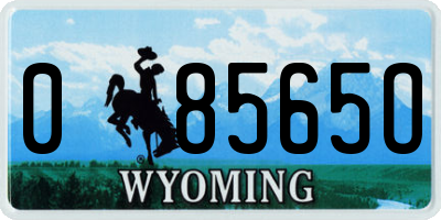 WY license plate 08565O