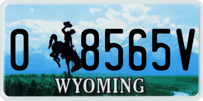 WY license plate 08565V
