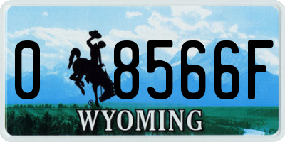 WY license plate 08566F