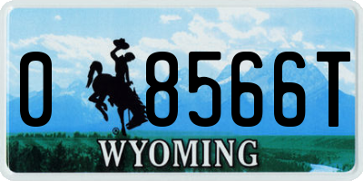 WY license plate 08566T