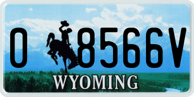 WY license plate 08566V