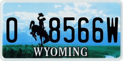 WY license plate 08566W