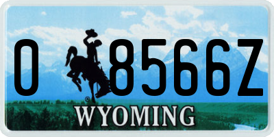 WY license plate 08566Z
