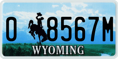 WY license plate 08567M