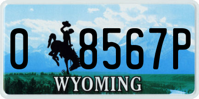 WY license plate 08567P