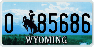 WY license plate 085686