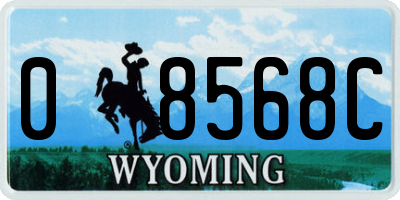WY license plate 08568C