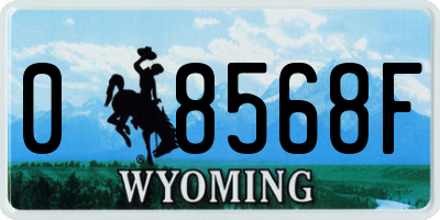 WY license plate 08568F