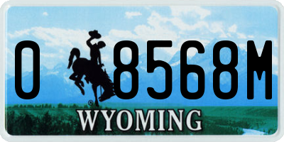 WY license plate 08568M