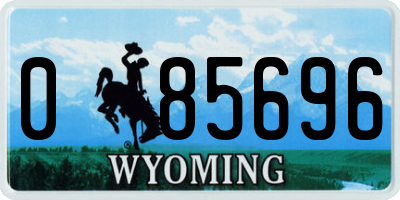 WY license plate 085696