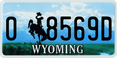 WY license plate 08569D