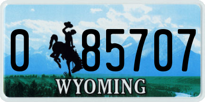 WY license plate 085707