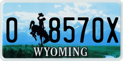 WY license plate 08570X