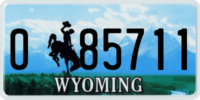 WY license plate 085711
