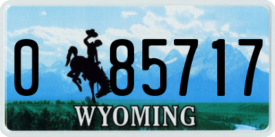 WY license plate 085717