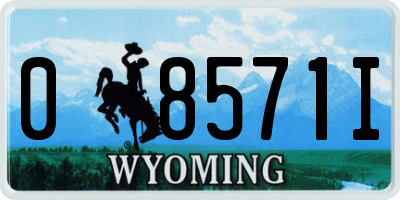 WY license plate 08571I