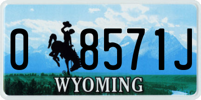 WY license plate 08571J