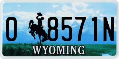 WY license plate 08571N