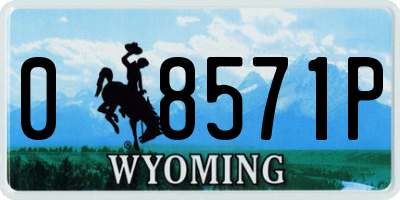 WY license plate 08571P