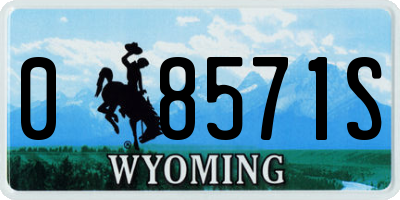 WY license plate 08571S