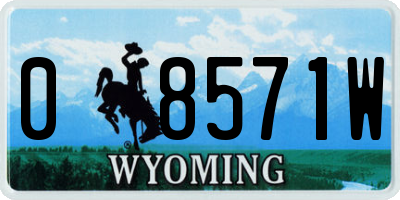 WY license plate 08571W