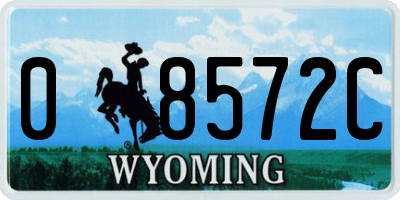 WY license plate 08572C
