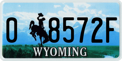 WY license plate 08572F