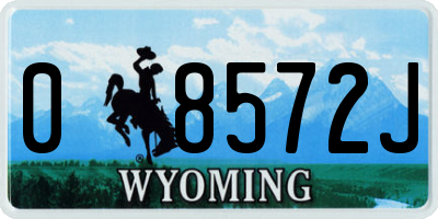 WY license plate 08572J