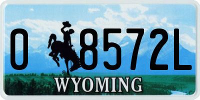 WY license plate 08572L