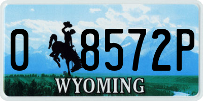 WY license plate 08572P