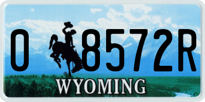 WY license plate 08572R