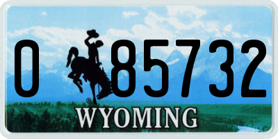 WY license plate 085732