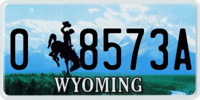 WY license plate 08573A