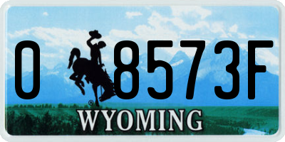 WY license plate 08573F