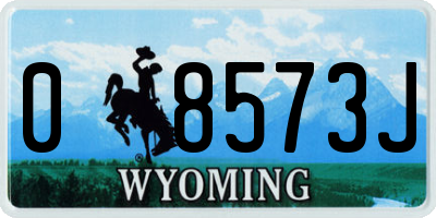 WY license plate 08573J