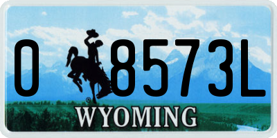 WY license plate 08573L