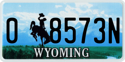 WY license plate 08573N