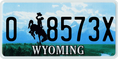 WY license plate 08573X